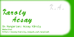 karoly acsay business card